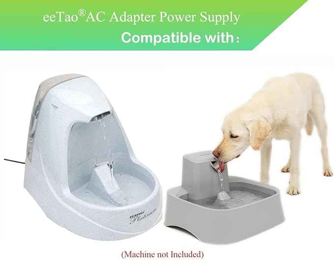 12V AC Adapter Charger Compatible with PetSafe PWW00-13703 PWW0013703 ZWW00-16558 ZWW0016558 Drinkwell Platinum Dog and Cat Water Fountain AC12V 200mA 12.0V 0.2A Power Supply Cord Cable