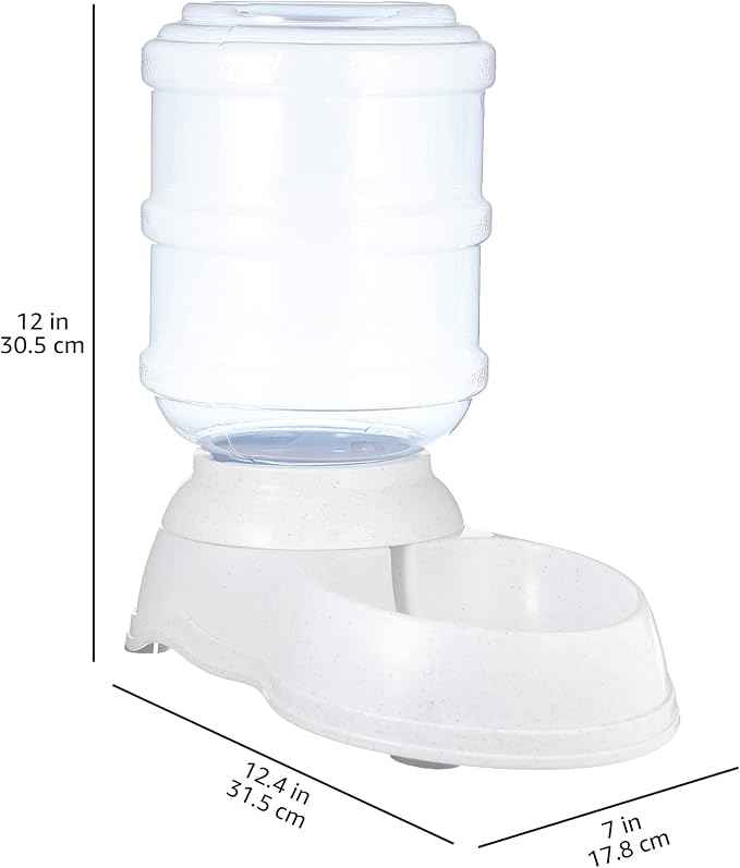 Amazon Basics Gravity Pet Water Dispenser for Cat and Dog, Easy to Clean, 1 Gallon Capacity, Small, Gray