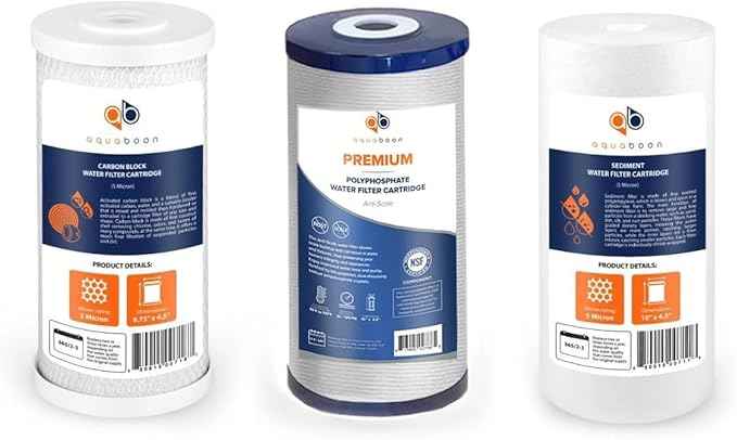 Aquaboon 5 Micron 10 x 4.5 Carbon Block Chlorine Reduction, Anti-Scale Purification Cartrige and Sediment Water Filter - Whole House Water Filter Replacement, 1-Pack