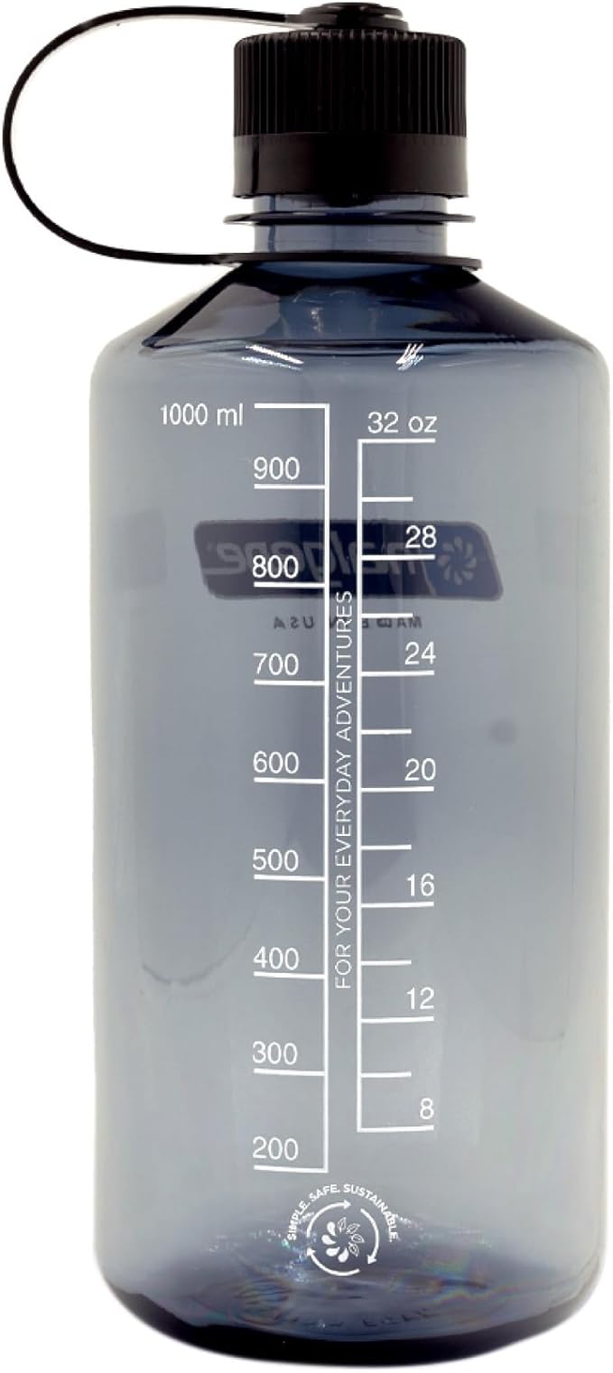 Nalgene Leak Proof Tritan BPA-Free Water Bottle - 32 oz Narrow Mouth - Made in the USA for Outdoor Use & Daily Hydration (Grey),(Pack of 6)