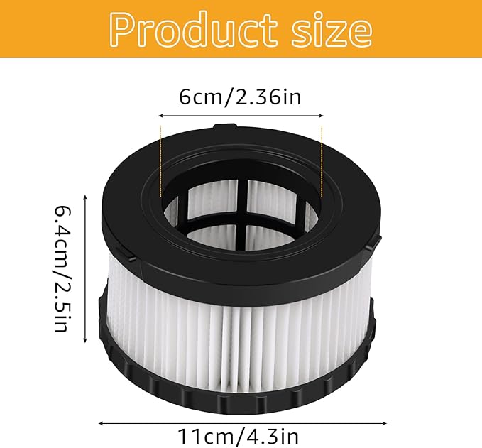 4-Pack DC5151H HEPA Filter Replacement, Compatible with DEWALT Dry Wet Vacuum DC515 DCV517 DCV517B, washable and reusable filter vacuum cleaner, with cleaning brush - AquaVibe