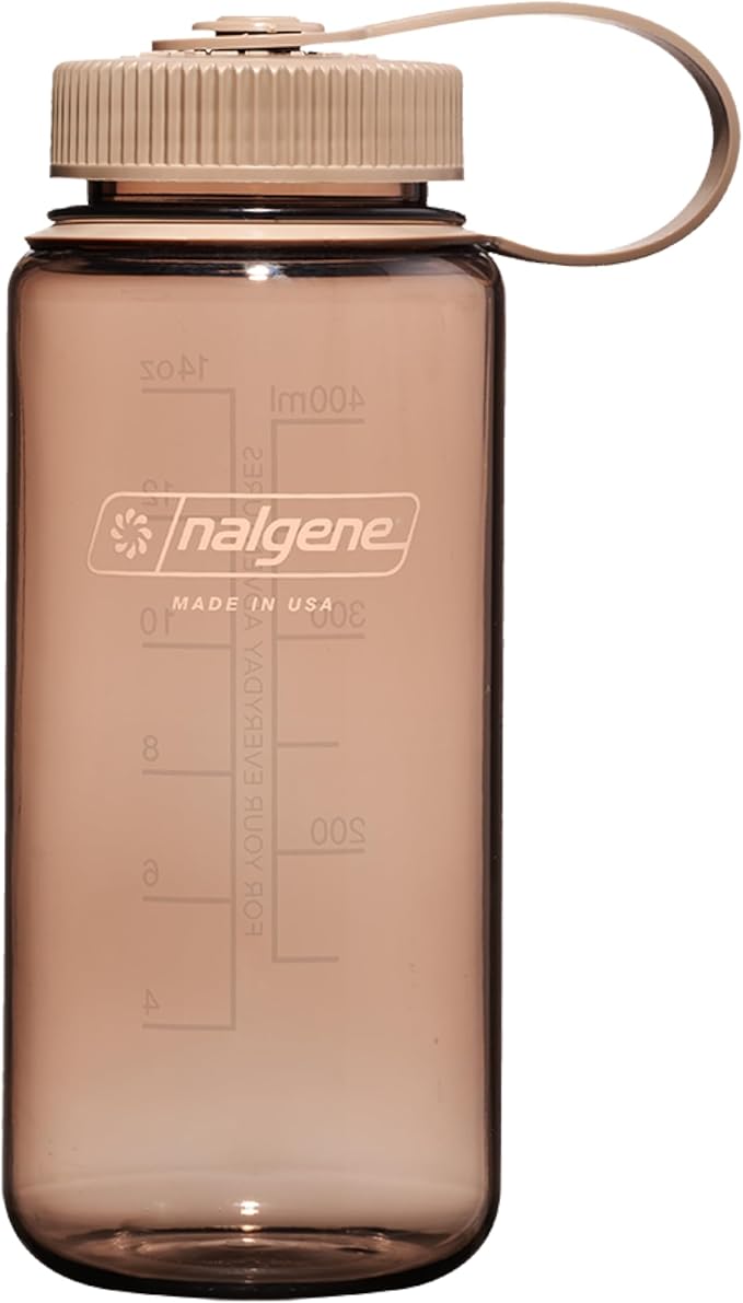 Nalgene Sustain Tritan BPA-Free Water Bottle Made with Material Derived from 50% Plastic Waste (using ISCC certified mass balance), 16 OZ, Wide Mouth, Mocha