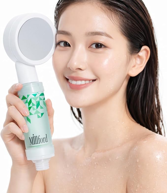 Vitamin C Shower Filter - Korean Hydrating Mist Moisture Filter for Lasting Hydration, 99.9% Chlorine Removal, Natural Shower Infuser Detox, Deep Moisture Boost for Dry Skin (Forest)