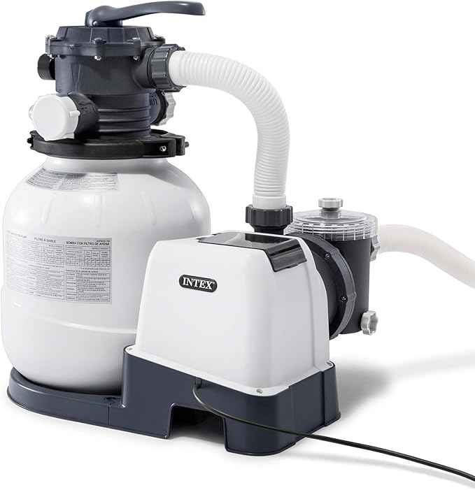 INTEX 2,100 GPH Krystal Clear Sand Filter Pump for Above Ground Pools, Swimming Pool Pump with Automatic Timer - Improved Circulation, Filtration, & Clarity