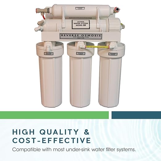 Ultima 7/VII 5 Stage Universal Under Sink Water Filter System Replacement Cartridges with Quick Connect Post Carbon Filter Kit Without Membrane GRO-050 Compatible.