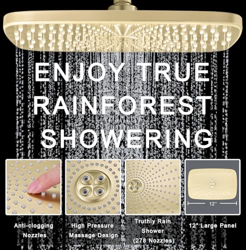 12" High Pressue Rain Shower Head with Handheld
