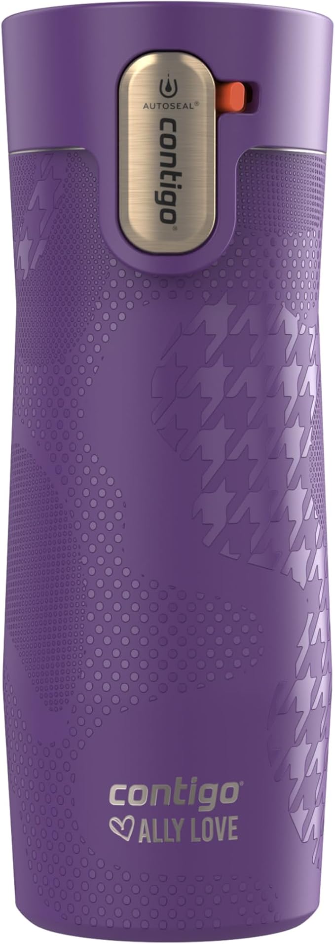 Contigo x Ally Love Stainless Steel Vacuum-Insulated Travel Mug with Autoseal and Easy Clean Lid, Spill-proof, Keeps Drinks cold 24 hrs & hot for 11 hrs, BPA Free, 16oz., West Loop 3.0, Violet