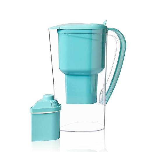 Alkanatur Drops Low Emission Water Filter Pitcher - Hydrogenates + Ionizes + Provides Magnesium Removes Chlorine, Metals, Fluorides, Microplastics, and More - Certifeid UNE 149101:2015