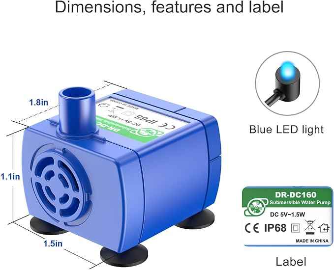 Wonder Creature Cat Water Fountain Pump, Replacement Pump for Round, Cubic and Crystal Cat Water Fountain, Pet Fountain Pump