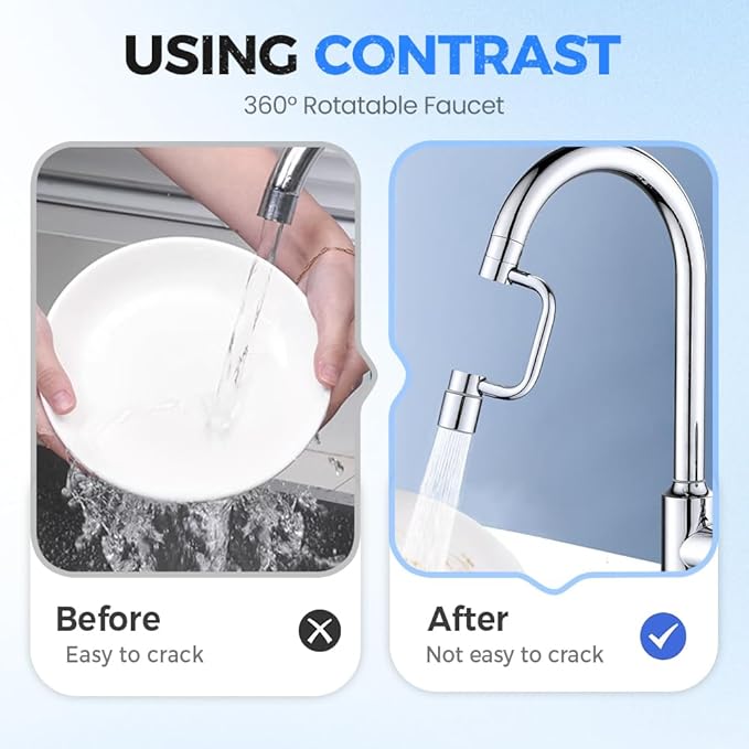 Faucet Extender, Universal Sink Faucet 1080° Rotatable Faucet Aerator Extension, 2 Mode Splash Water Filter, Swivel Robotic Arm Swivel Extension Aerator Kitchen Sink Faucet Extender (1)