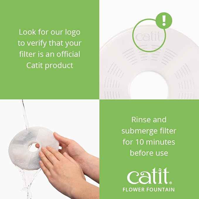 Catit LED Flower Fountain with Triple Action Filter, Cat Drinking Water Fountain, 3 L
