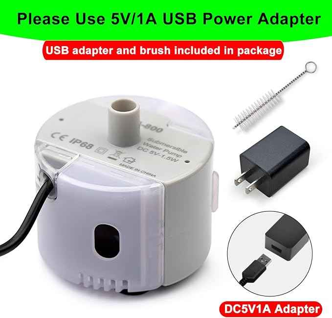 Cat Water Fountain Pump,Pet Water Fountains Pumps Replacement SMA-800 Submersible Motor,Cat Fountain Pump for Stainless Steel Cat Water Dispenser
