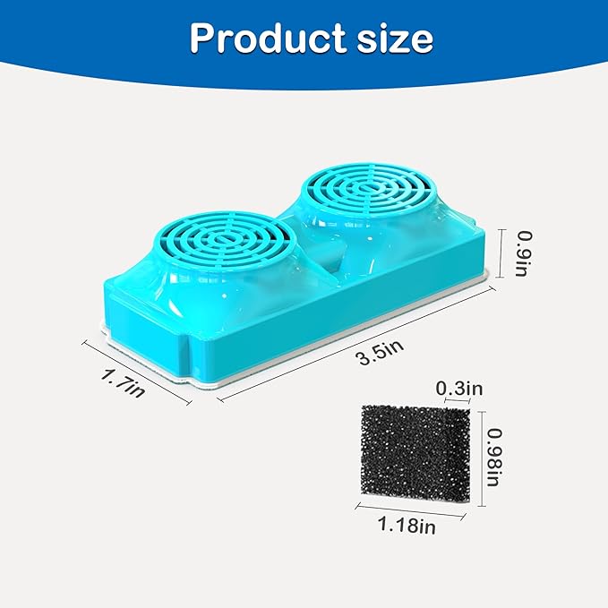 Cat Water Fountain Filter for 108oz/3.2L Wireless Cat Fountain,Replacement Filters for Stainless Steel Battery Operated Pet Fountain(6 Filters and 6 Sponges)
