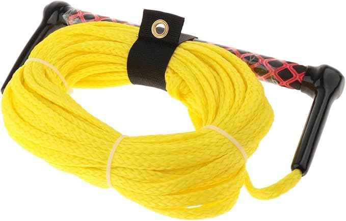 Water Ski Rope Wakeboarding Tow Line with Handle Grip Heavy Duty Water Ski Tow Rope Wakeboard for Surfing Accs, Yellow Rope