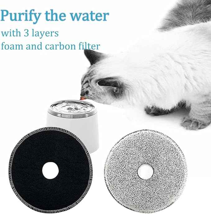 Fresh and Clear Fountain Replacement Cartridges 50023, 50761, 50053 and 55600 Compatible with Catit Carbon & Foam Zeus Dogit Drinking Water fountains 91400 6.1 in, 6 Packs