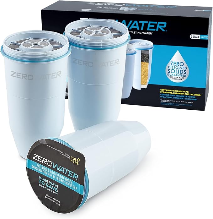 ZeroWater Official Replacement Filter - 5-Stage 0 TDS Filter Replacement - System IAPMO & Official Replacement Filter - 5-Stage 0 TDS Filter Replacement