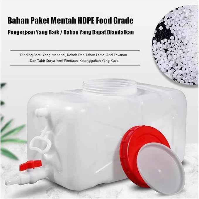 Plastic Water Tank 25L/35L/50L/80L/110L/200L Water Container，Rain Water Tank，Food-Grade Rectangular Thickened Water Tower with Faucet for Household Water Storage(Size:35L)