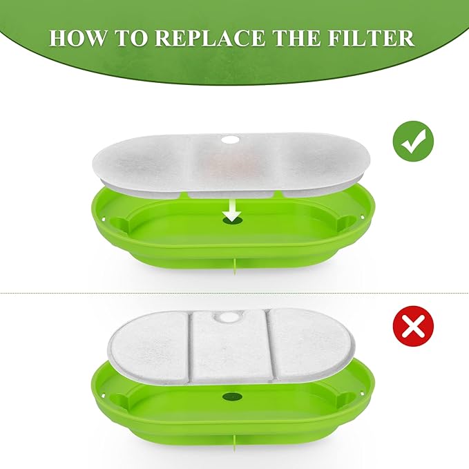 16 Pack Replacement Filters &16 Pre-Sponges Filters, Pet Replacement Filter for 71oz/2.1L PLWF002 Capsule Bowl