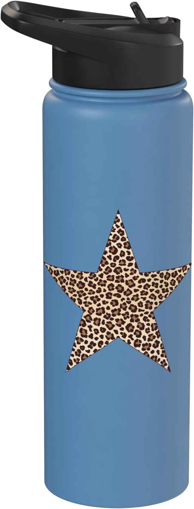Star Shape - Cute Cheetah Leopard Print Graphic Stainless Steel Insulated Water Bottle