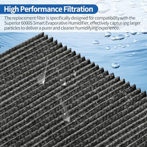 4 Pack Humidifier Premium Replacement Filters for LEVOIT Superior 6000S Smart Evaporative Humidifier + 2 (6 Count)