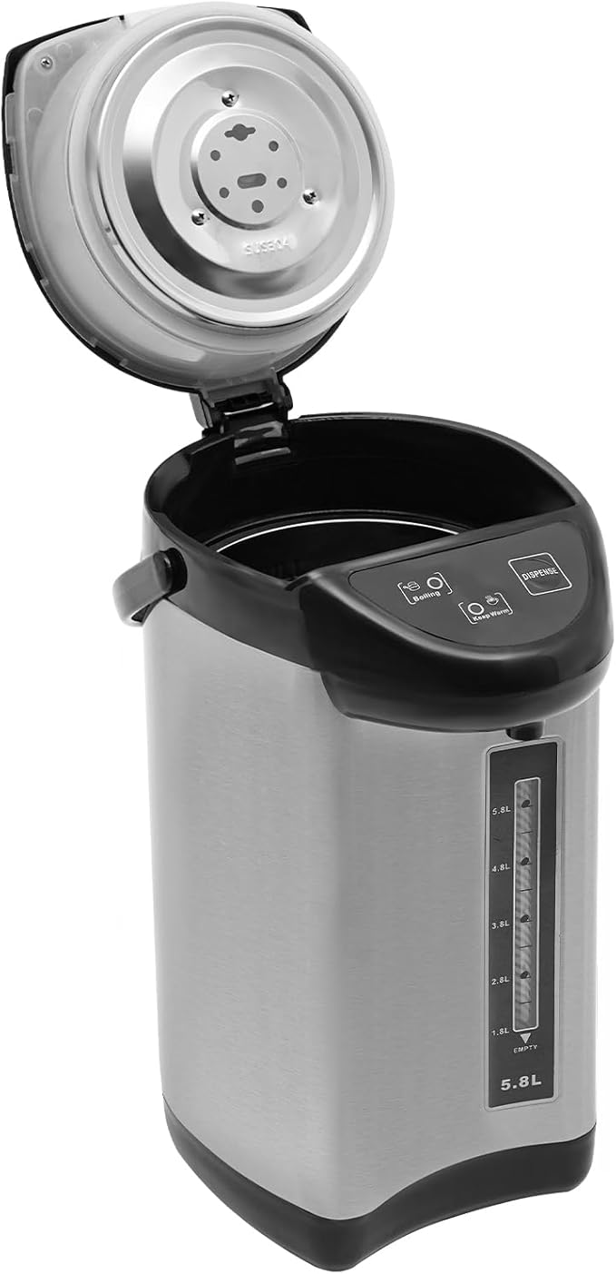Electric Kettle, 5.8 L/196 Oz Electric Hot Water Urn Pot Dispenser, 304 Stainless Steel Water Boiler Warmer, 110V 750W Multi-Function Smart Kettle with Removable Water Tank for Offices Home (Black)
