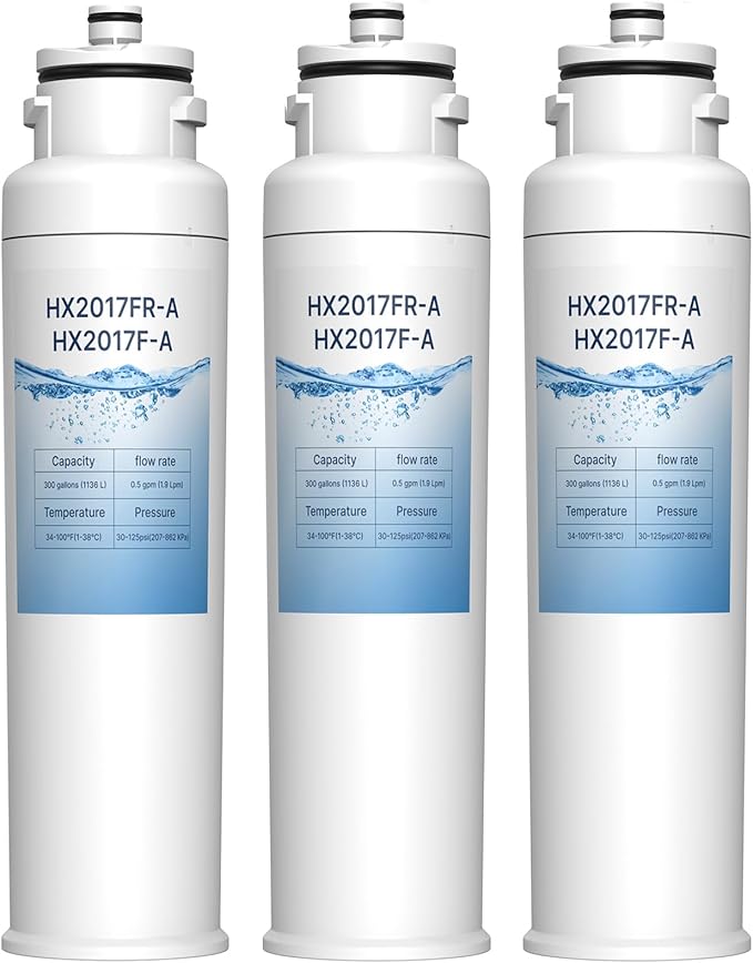 HX2017FR-A HX2017F-A Water Filter Compatible with Insignia NS-WF26FD9-1 WF26FD9-1 (3 Pack)