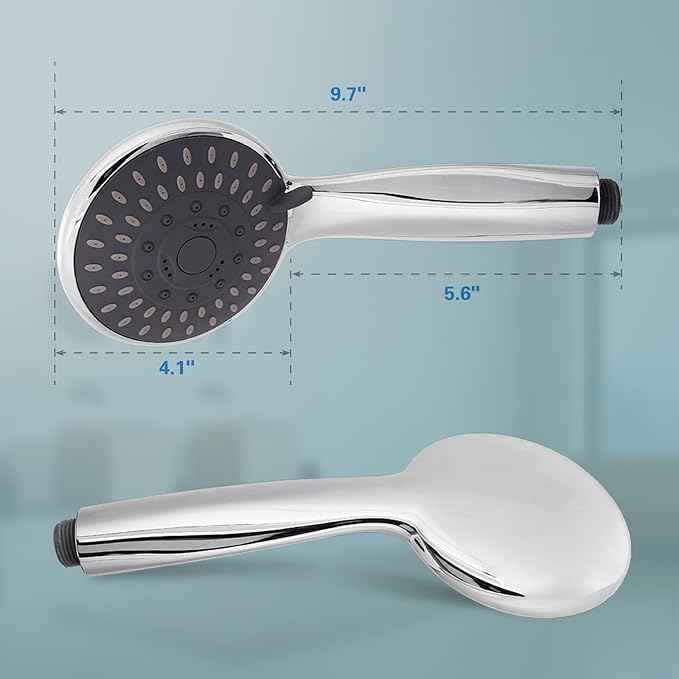 Briout Filtered Shower Head with Handheld, High Pressure 5 Spray Mode Showerhead with Hose Bracket Filter for Hard Water