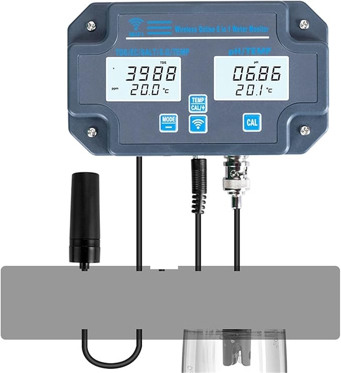 Water Test Meter, 2Pcs Digital Meter Temp Water Quality Tester Data Logger Smart Monitor for Home Hydroponics