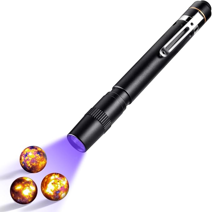 UVTOOL A2D Pen Blacklight 365nm UV Flashlight with Pen High Power Output, Pure Beam for UV Glue Curing Light, Rock and Mineral Fluorescent Glowing, Pet Urine Detector Light, AC Leak Detector