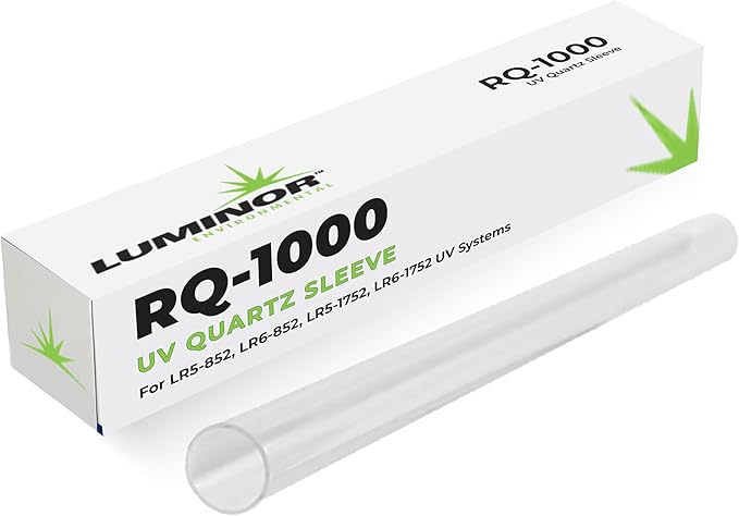 Luminor RQ-1000 UV Quartz Sleeve for Commercial LR6-855, LR6-1755, LK6-A22, LK6-A42, LK6-AK2 Model UV Water Filter Systems, Genuine OEM Domed-Style Replacement Protects UV Lamp, 41.2 Inches Long