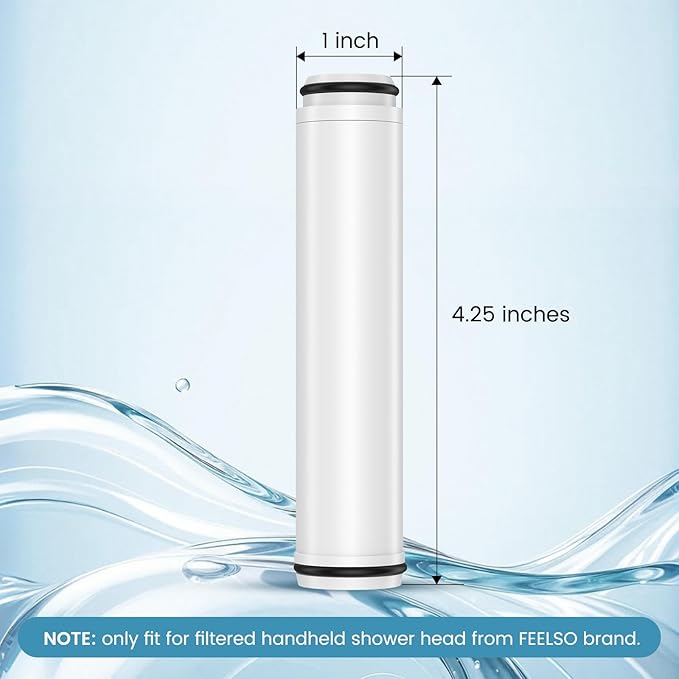 FEELSO Shower Filter for Handheld Shower Head, 2 Pack 15 Stage Replacement Filters for Hard Water Remove Chlorine and Harmful Substances