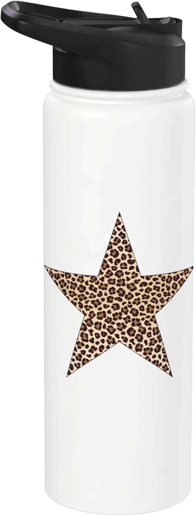 Star Shape - Cute Cheetah Leopard Print Graphic Stainless Steel Insulated Water Bottle