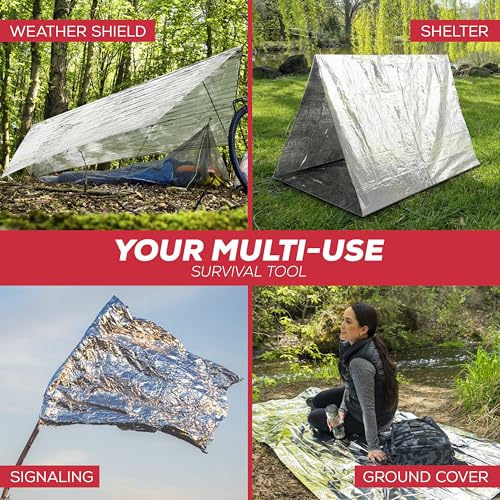 Emergency Blanket Mylar Thermal Space Survival Gear & Supplies 100 (100 Count)