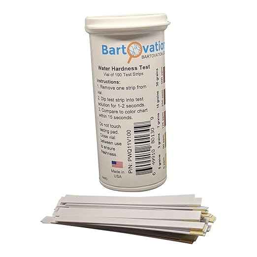USA Made Total Water Hardness Test Strips 0-500 ppm for Water Quality Tests [100 Strips in Moisture Wicking Bottle]