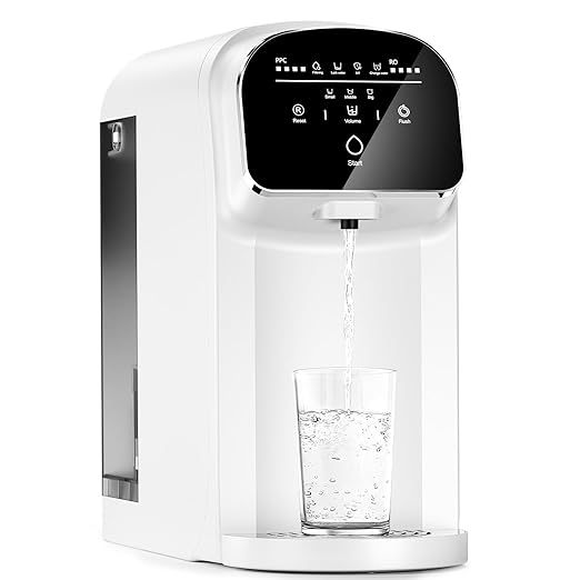 Portable Countertop Reverse Osmosis Water Filter with UV, 5-Stage RO Filtration System, No Installation Needed, 5:1 Pure to Drain Ratio, Compact Water Purifier for Home, Office & RV