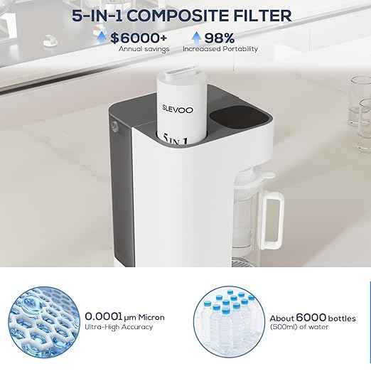 [Smart] Reverse Osmosis Water Filter Countertop,Ph+ & 6-Stage RO Water Filtration System-Alkaline Remineralization,4:1 Pure to Drain,40oz Auto-Fill & Stop Glass Carefe,No Installation Required(White)
