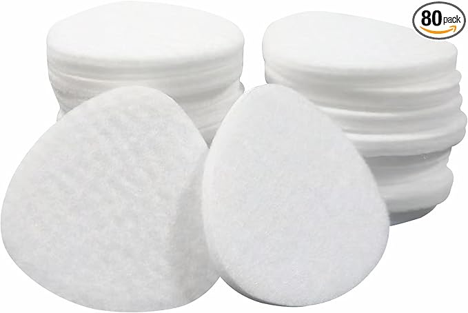 80 Pack White Refill Pads Compatible with Homedics Humidifier Essential Oil Diffuser Replacement Microfiber Triangle Tray Pads