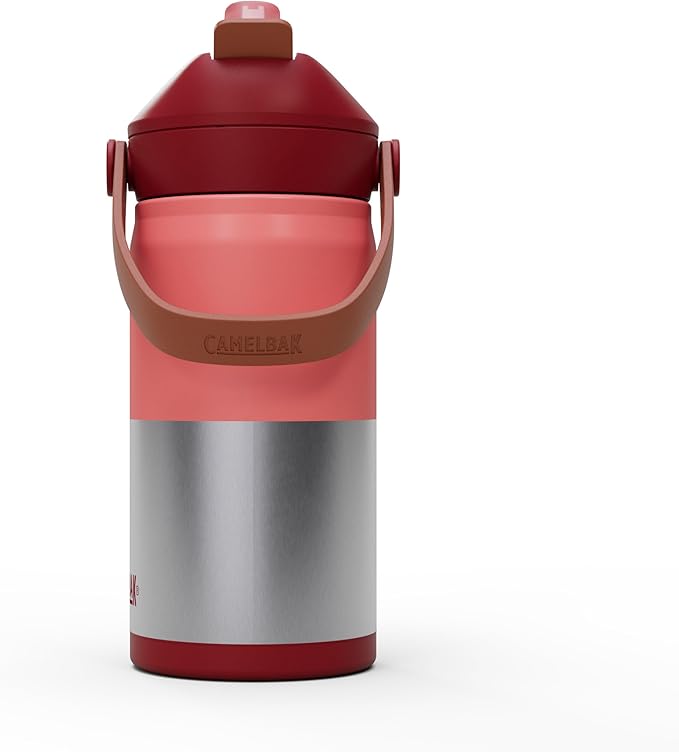 CamelBak Thrive Flip Straw Kids Bite Valve Stainless Steel Water Bottle Demi Blush, 12oz