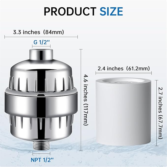 G-Promise All Metal 12 Inch Shower Head with Handheld Spray Combo，Rain Shower Head with Handheld Built-in Power Wash Mode, with 16 Stage Shower Filter For Hard Water, Reduces Chlorine and Fluoride (Ch