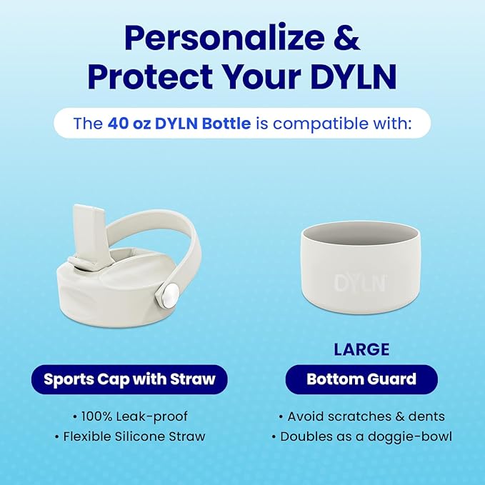 DYLN Hydrogen Water Bottle | Create Hydrating Alkaline Hydrogen-Rich Water Up to 9 pH | Vacuum Insulated Stainless Steel Water Bottle | Keeps Water Cold for 24 Hours