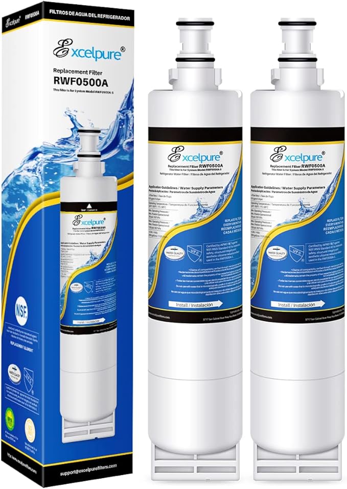4396508 Refrigerator Water Filter, Replacement for EveryDrop FILTER 5, Whirlpool EDR5RXD1, 4396510 4396509 4392857, Kenmore 9010, NL240 LC400V WF285 R-9010 WF-NL300 WSW-1, 2PACK