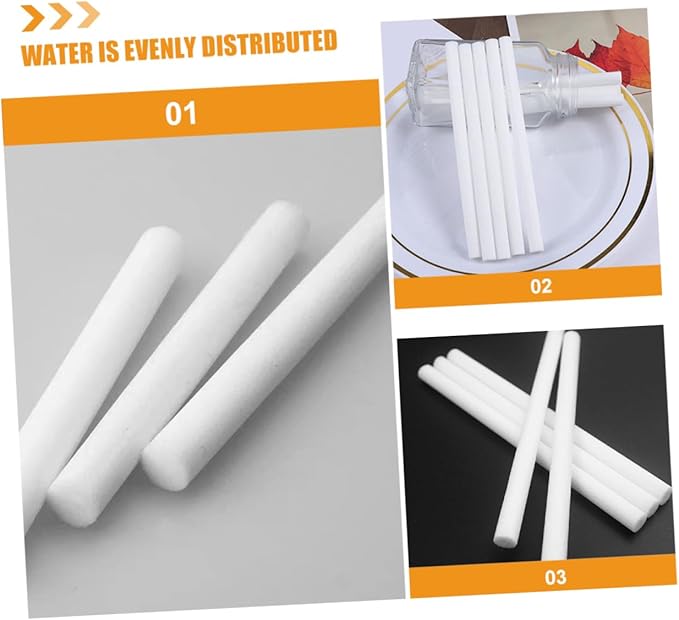 50pcs Fiber Perfume Diffuser Sticks for Humidifiers Absorbent Aroma Wicks for Home Car and Spa Replacement Filter Rods for Essential Oils - AquaVibe