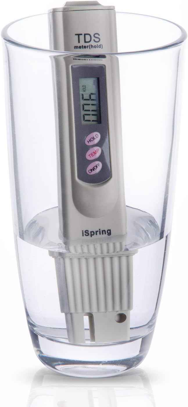 iSpring TDS 3-Button Digital Water Quality Test Meter with Temperature Test Function