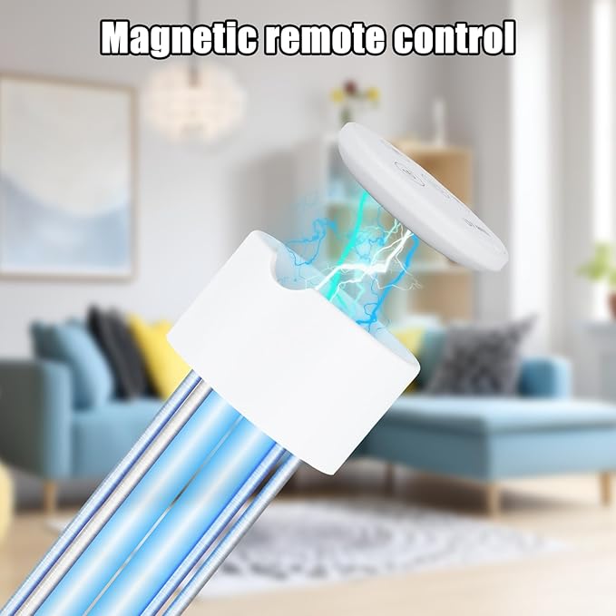 UV Light Sanitizer,60W Ozone-Free Home Disinfection Device for Haloclean UV,254nm UVC Lamp for Whole Room,Ultraviolet Light with 3-Speed Timing and Remote