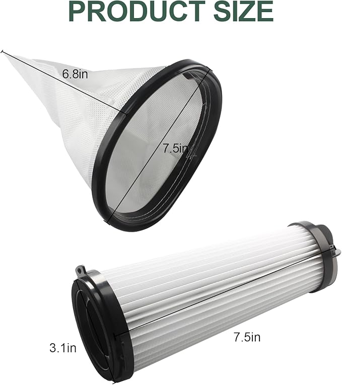 2KE2105000 HEPA Cloth Bag Liner and 2KE2110000 Replacement Filter Fit for Hoover Shoulder Vac Pro Vacuum Cleaner C2401 and for Royal RY4000, RY4001 backpack Vacuum - AquaVibe