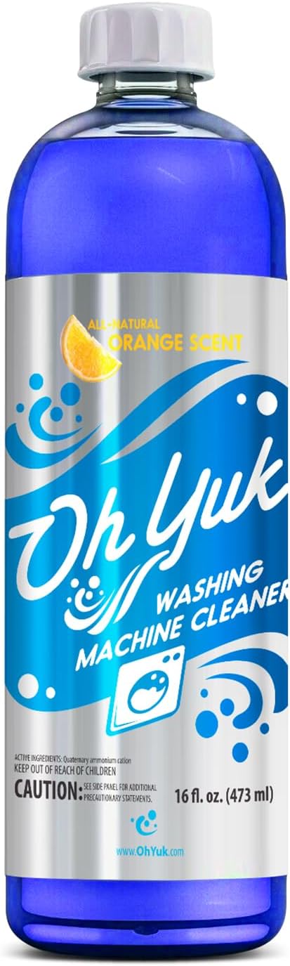 Oh Yuk Washing Machine Cleaner For All Washers (Top Load, Front Load, HE and Non-HE), Natural Citrus Fragrance, Four Cleanings Per Bottle, Septic Safe, 16 Fl Oz - AquaVibe