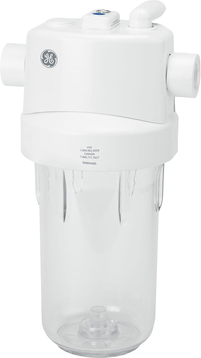 GE Whole House Water Filtration System, Reduces Sediment, Rust & More, Install Kit & Accessories Included, Filter Not Included, Replace Filters (FXHTC, FXHSC) Every 3 Months, GXWH40L