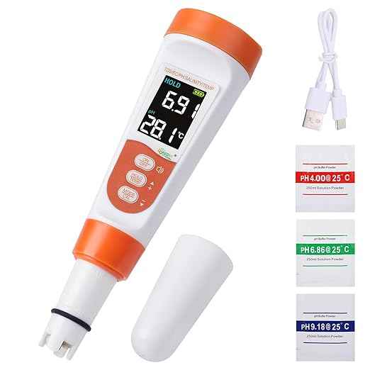 hygger Pool Salt Tester & PH Meter, 5-in-1 Digital Pool Water Tester, High Accuracy Salinity PH Temp EC and TDS Saltwater Pool Test Kit for Aquarium Swimming Pool Hot Tub and Swim Spas