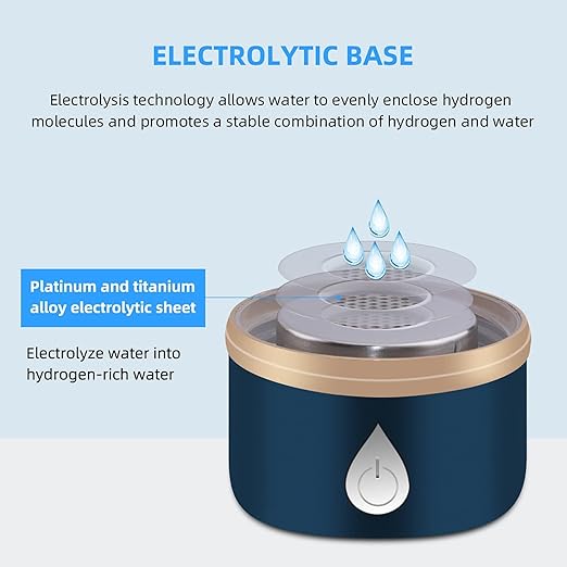 1500ppb Hydrogen Rich Water Bottle Generator, 420ml Portable Hydrogen Water Cup, USB Rechargeable Ionized Water Generator, Home Office Use