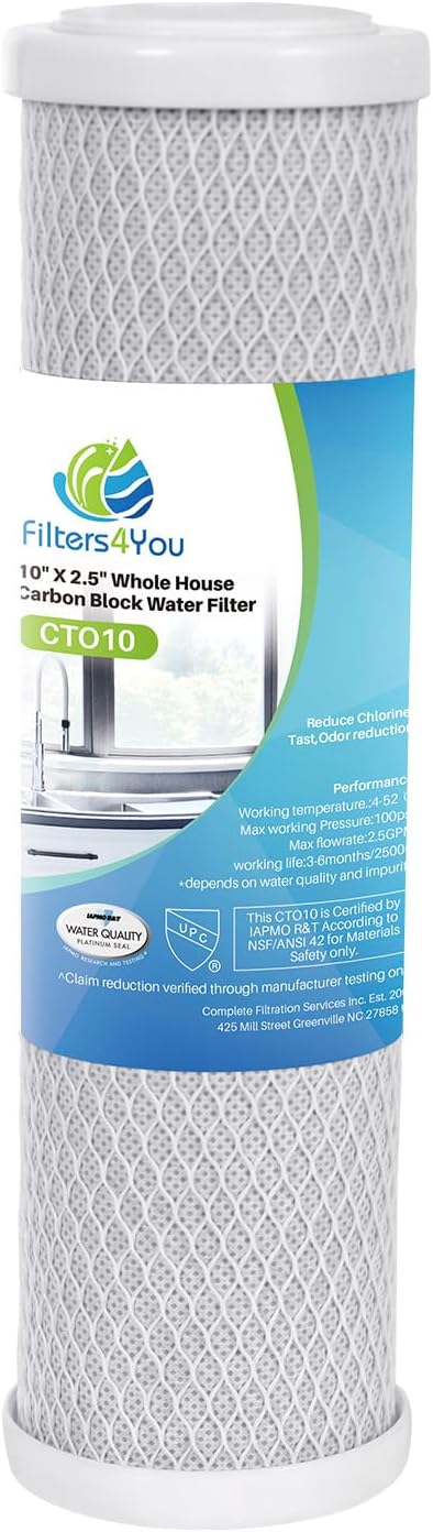 CFS – 2 Pack Carbon Block Filter Water Filter Cartridges Compatible with Hoshizaki CTO-10H Models – Remove Bad Taste and Odor – Whole House Replacement Filter Cartridge – White